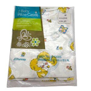 Vtg JC Penney Toddletime Baby Crib Pillowcases Set of 2 Cotton Duck New Sealed